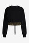 JC Sudadera Corta Negra Con Banda De Estampado Animalier JC Sudadera Corta Negra Con Banda De Estampado Animalier VERDE 185 VFS023-VF347