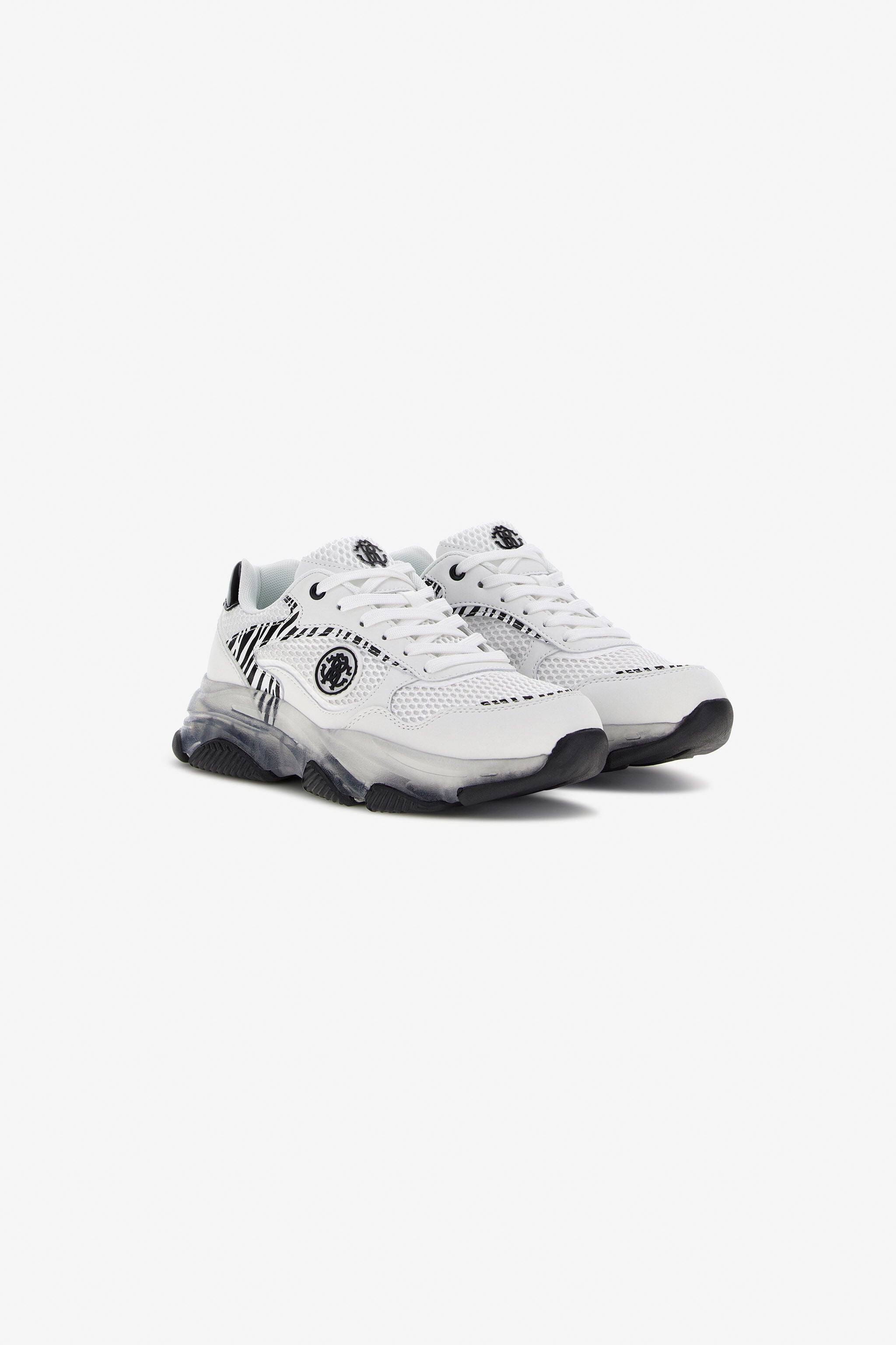 RC Sneaker mit Zebra-Print und Monogram RC Weiß NOS00F-FTO03