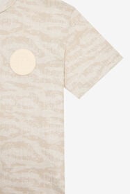 JU T-Shirt With Tiger Skin Print And Patch Ivory UJT60K-JFO44