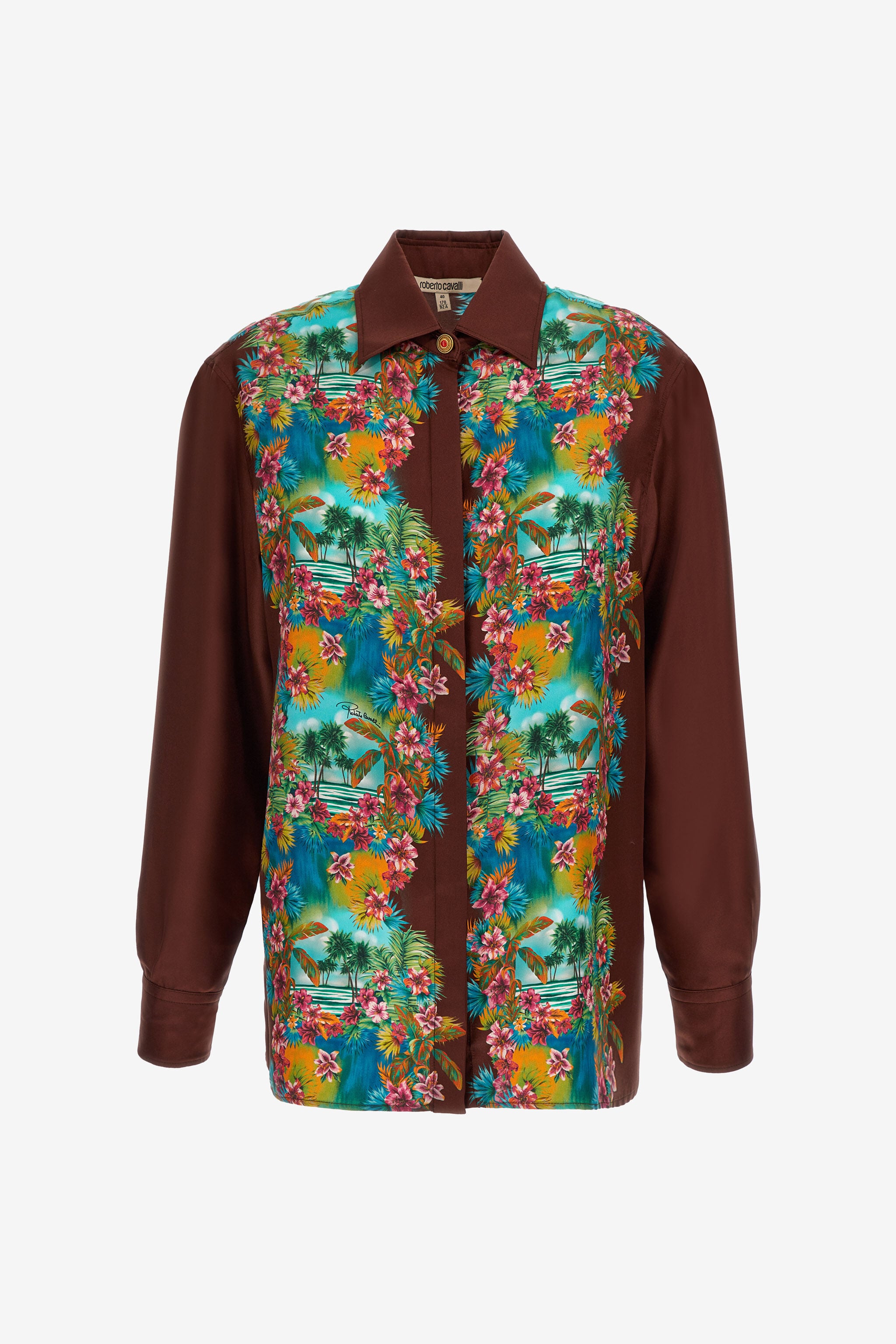 RC Hawaii print shirt Dark brown/Light blue SKT704-4QL29