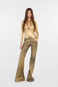 RC Golden Beige Bodysuit with Serpentine Print BEIGE/GOLD WWT604-OOS31