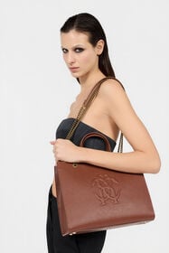RC Brown Leather Monogram RC Shoulder Bag BRUCIATO ROB00K-PZ098