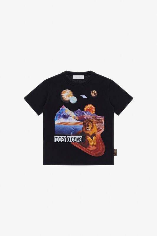 JU T-Shirt With Maxi Print And Logo JU T-Shirt With Maxi Print And Logo BLACK TJT60L-JD001