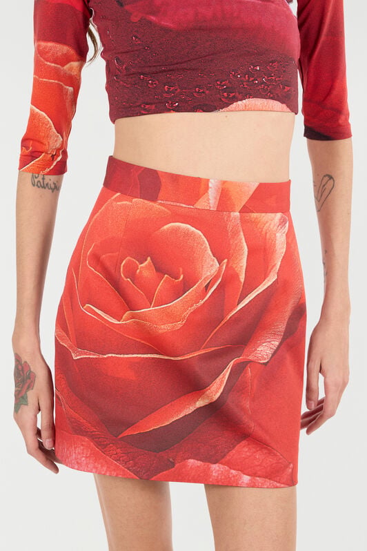 RC Miniskirt With Rose Print RC Miniskirt With Rose Print Red UKT308-7MN48