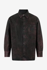RC Camisa Vaquera Lavada En Negro Y Rojo DARK RED SOJ71A-DL020