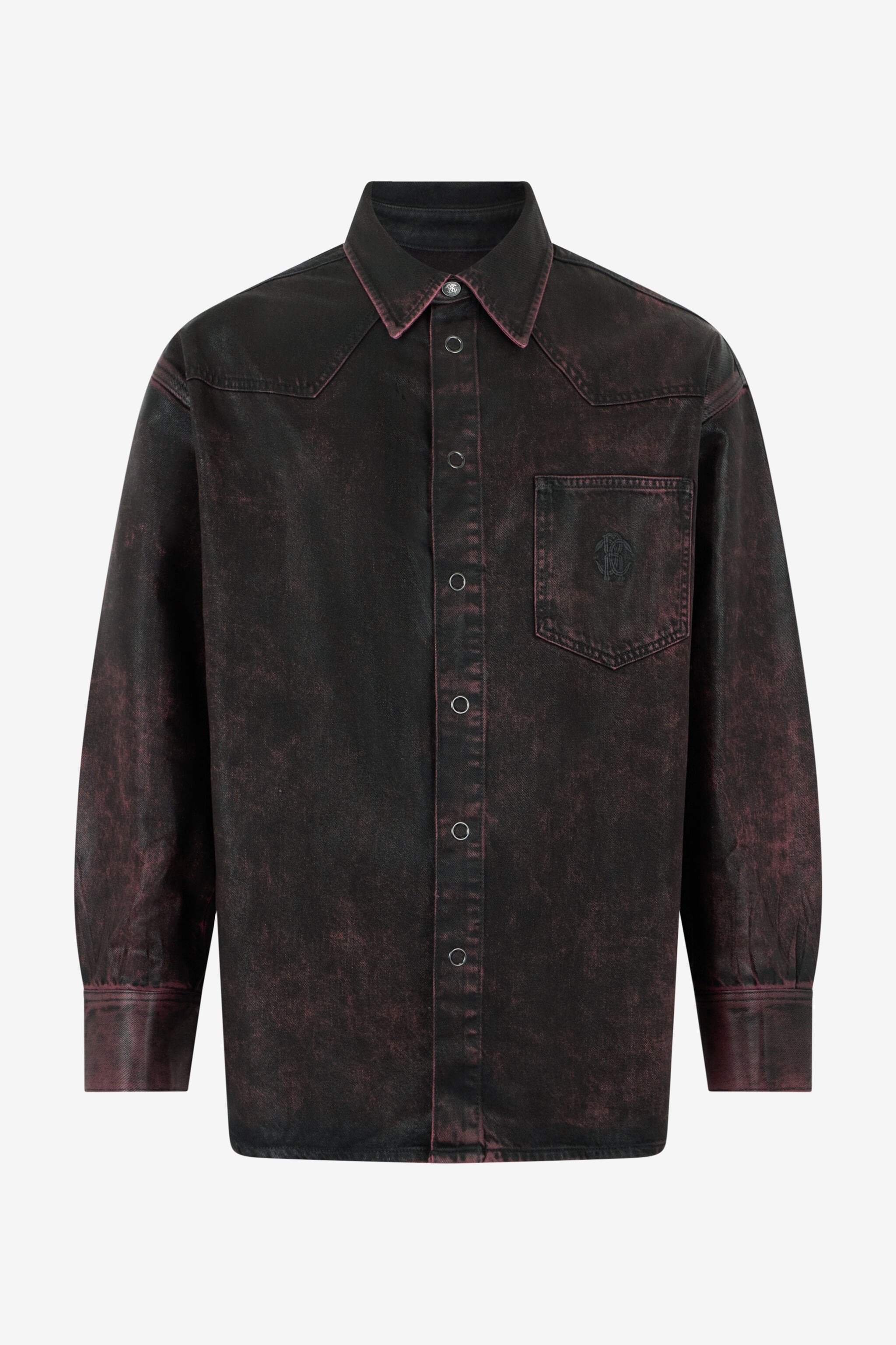 RC Camisa Vaquera Lavada En Negro Y Rojo RC Camisa Vaquera Lavada En Negro Y Rojo DARK RED SOJ71A-DL020