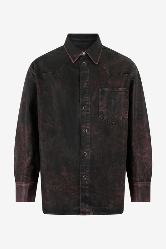 RC Camisa Vaquera Lavada En Negro Y Rojo RC Camisa Vaquera Lavada En Negro Y Rojo DARK RED SOJ71A-DL020