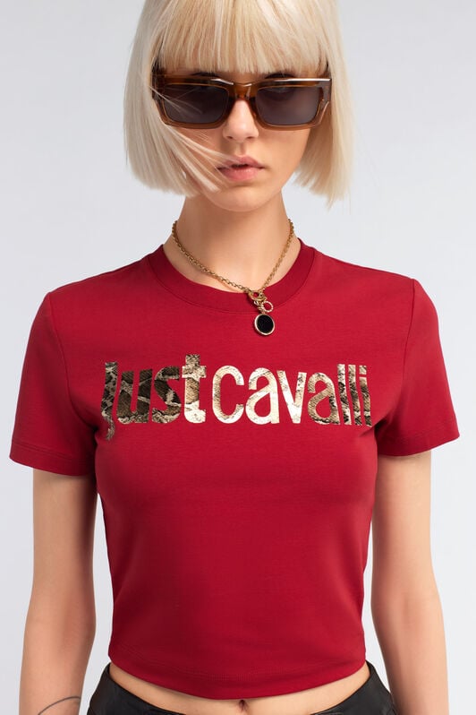 JC Just Cavalli Logo T-Shirt JC Just Cavalli Logo T-Shirt Red RKT861-RK367