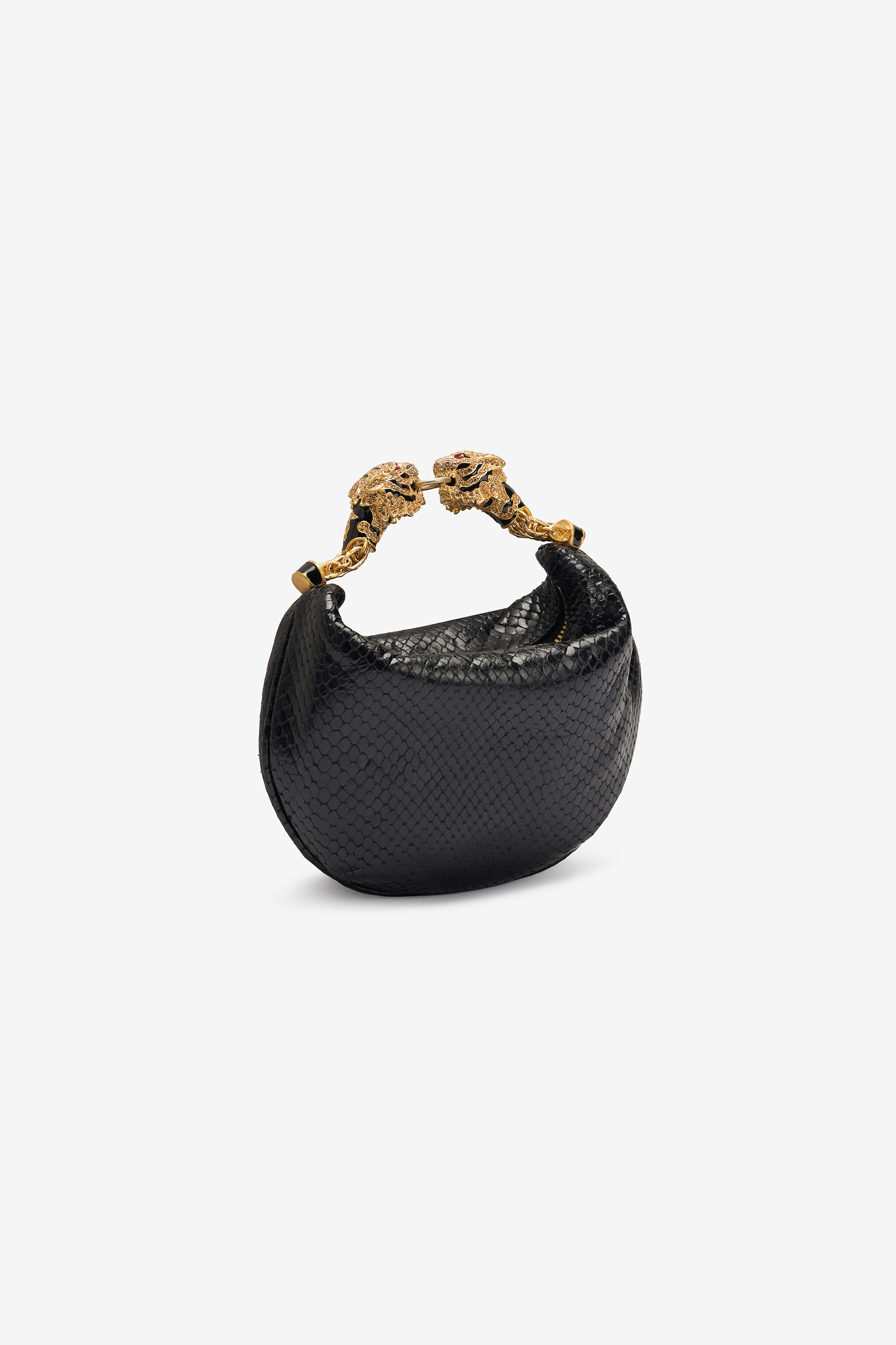 Mini Hobo Roar Bag With Snake Print in Black for Women | Roberto