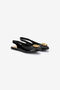 RC Schwarze Slingbacks mit RC Monogramm RC Schwarze Slingbacks mit RC Monogramm BLACK QOS01C-PZO19