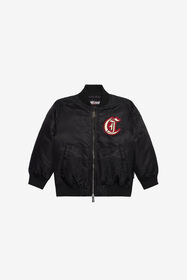 JC Bomber Jacket with Logo Patch Detail BLACK XFT40D-SB004