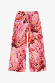 JU Pantalon à imprimé Plumage Fuchsia TJT22R-5ON15