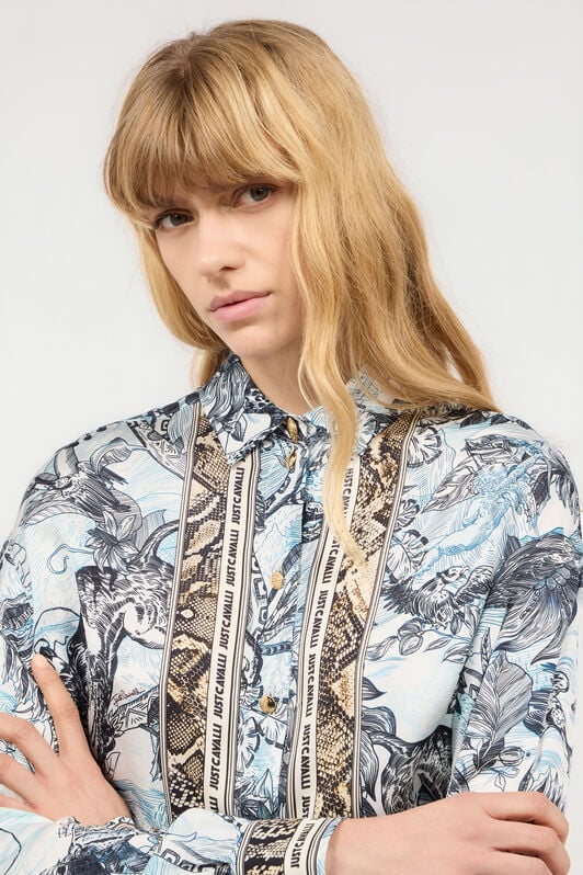 JC Shirt With Python And Jungle Print JC Shirt With Python And Jungle Print Light blue UFT143-UF209