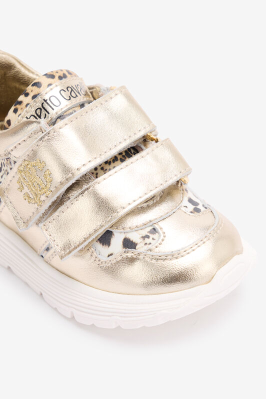 JU Laminated Sneakers With Jaguar Skin Inserts JU Laminated Sneakers With Jaguar Skin Inserts GOLD/JAGUAR TJS00S-PZJ49