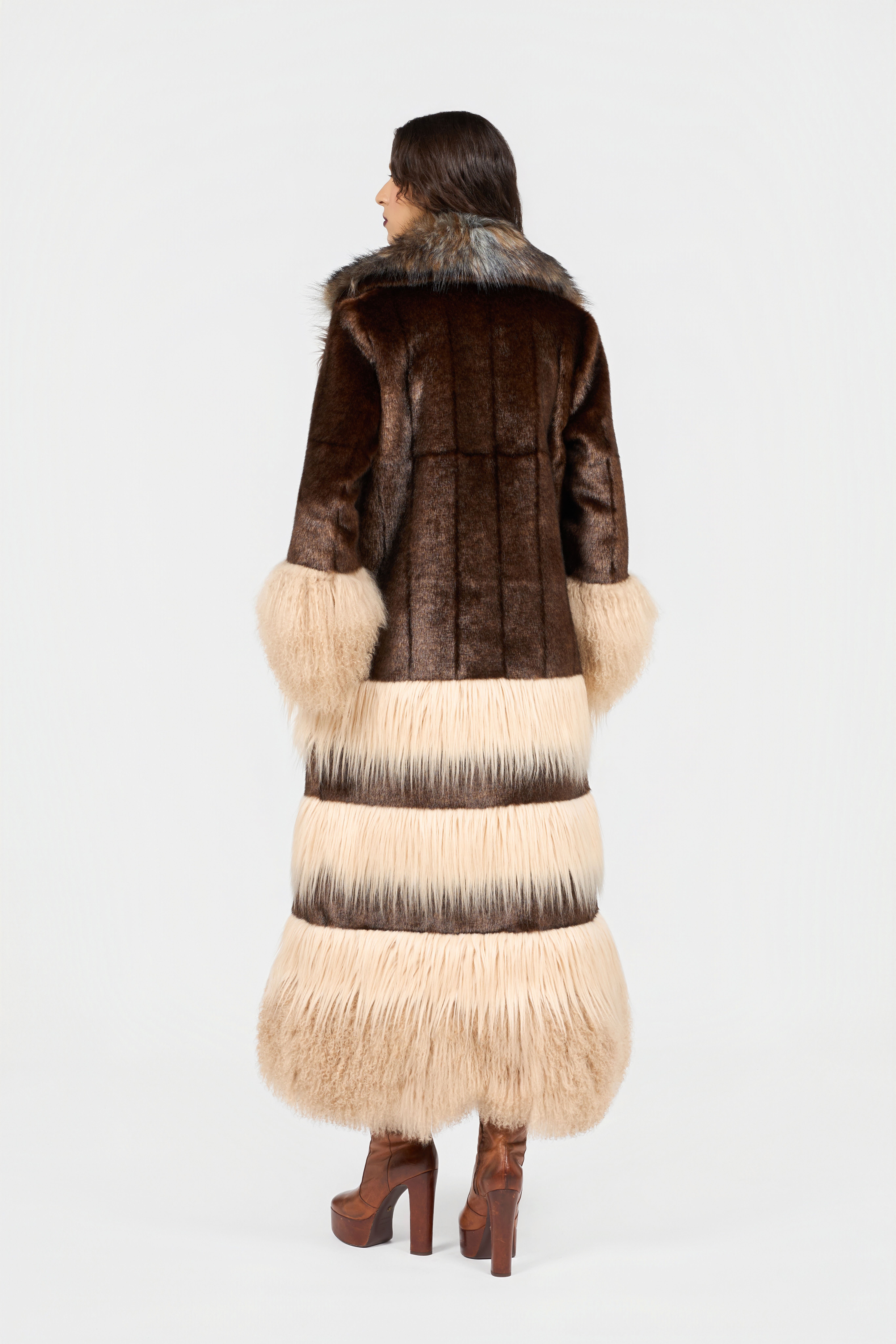 RC Cappotto Marrone In Faux Fur RC Cappotto Marrone In Faux Fur BROWN XQT504-FY033