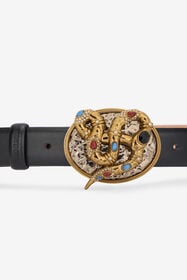 RC Slim Belt With Snake Buckle Black VKC002-PZ796