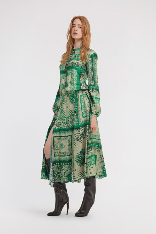 RC Bandana Print Maxi Dress RC Bandana Print Maxi Dress Green TKT110-4QN05