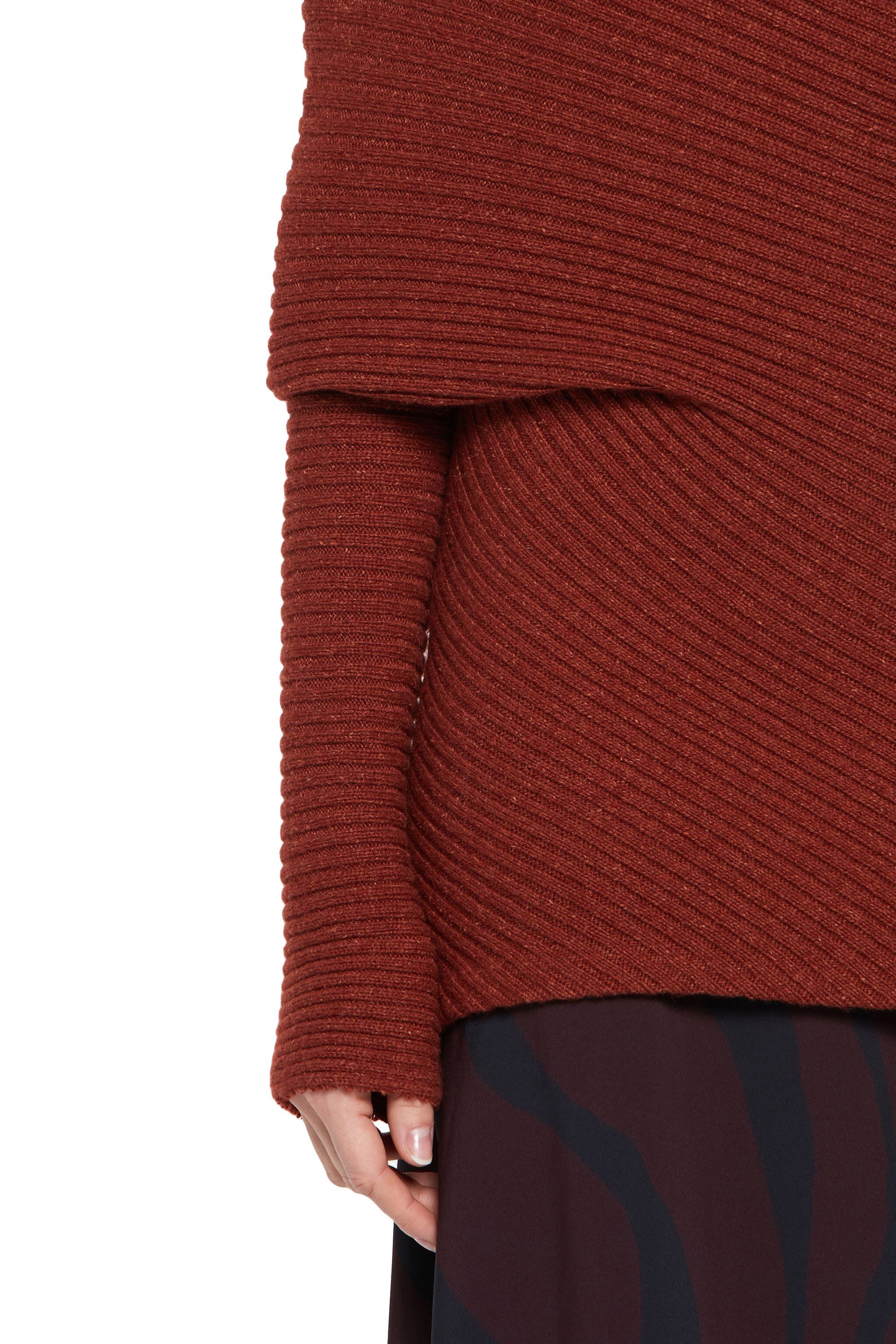 RC Drapierter Pullover in Rippstrick RC Drapierter Pullover in Rippstrick Dunkelrot HQM602-MA010