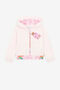 JU Monogram-embroidered zip-front hoodie JU Monogram-embroidered zip-front hoodie Pink QJT941-CF050