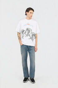 JC White T-Shirt With Printed Tigers WHITE WFT095-WF125