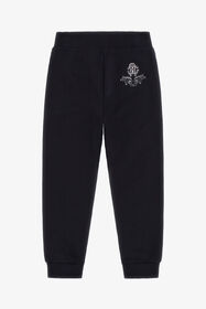 JU Logo Print Cotton Sweatpants Black TJT20O-CF050