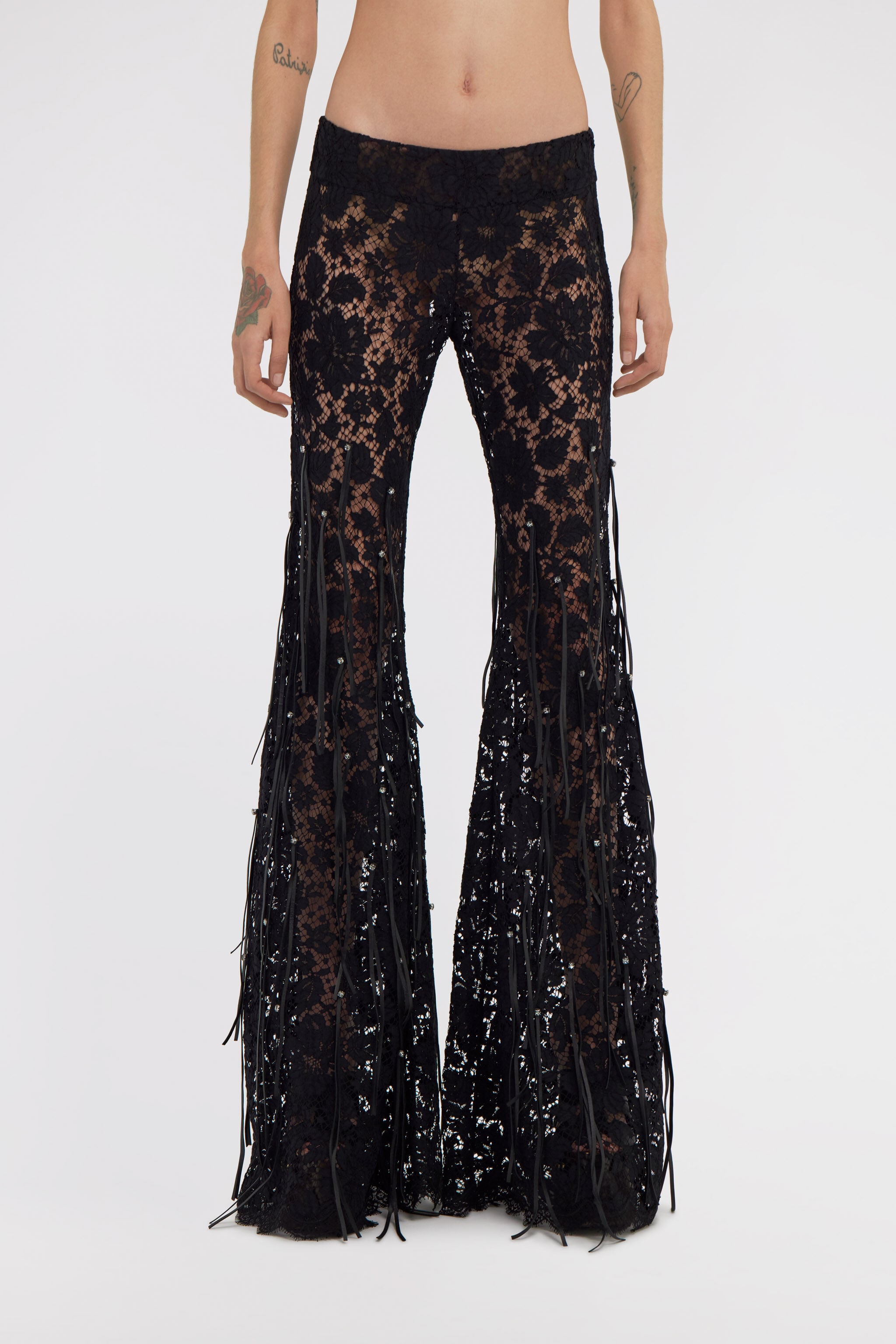 RC Semi-transparent lace trousers Black SKR204-RP001
