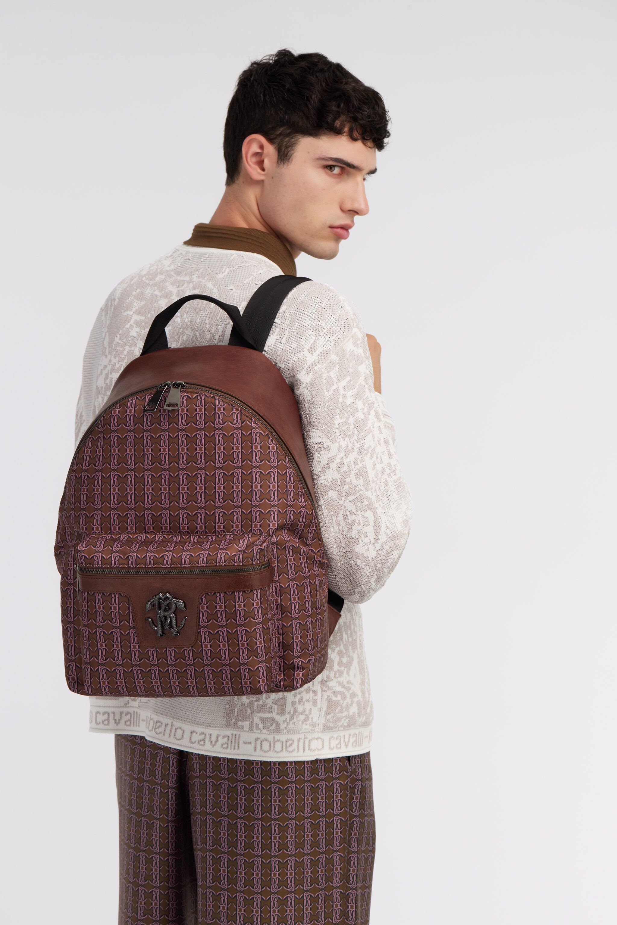 RC Backpack with Monogram Mirror Snake RC Backpack with Monogram Mirror Snake Brown SRB001-FT169