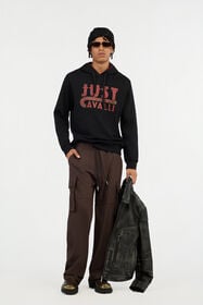 JC Black Hoodie With Logo Print BLACK VFT087-VF131