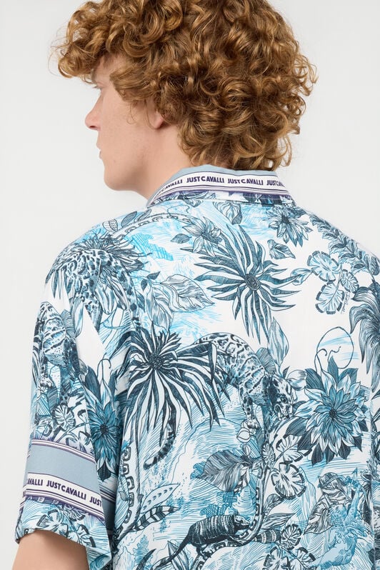 JC Camicia Con Stampa Jungle JC Camicia Con Stampa Jungle Azzurro UFM002-UF097