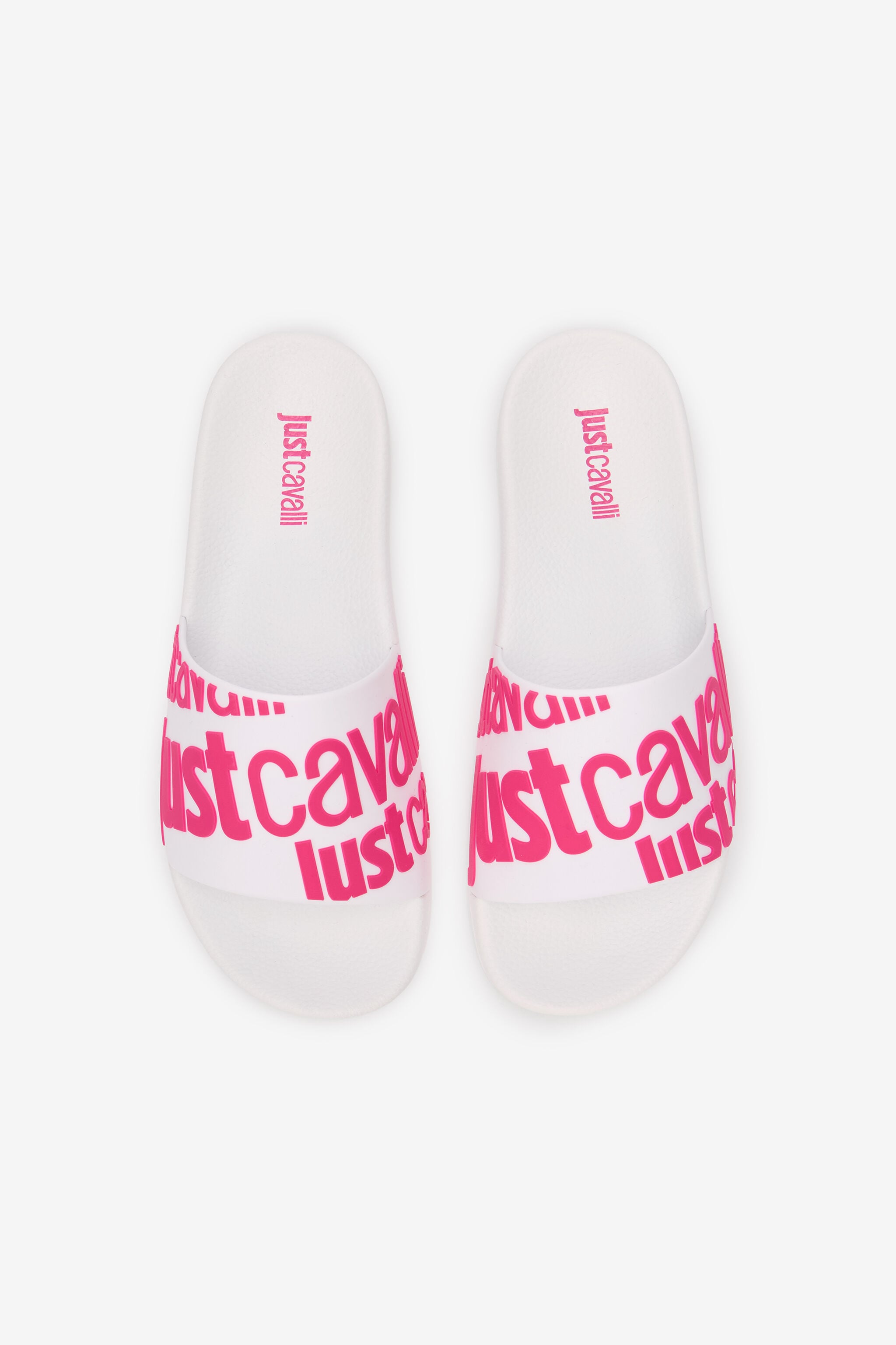 JC Weiße Slip-On Slides 003 BIANCO + 406 HOT Q61672-Q0575