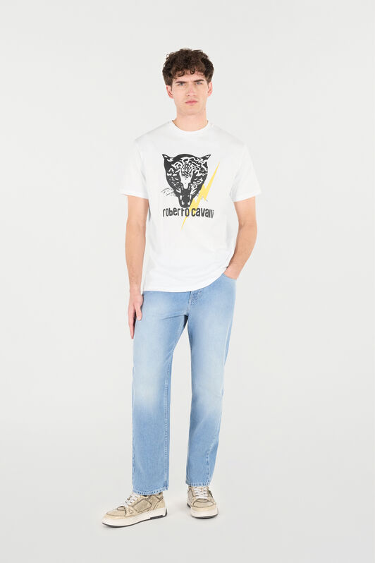 RC T-Shirt With Lightning Bolt And Jaguar WHITE POT60B-JD060