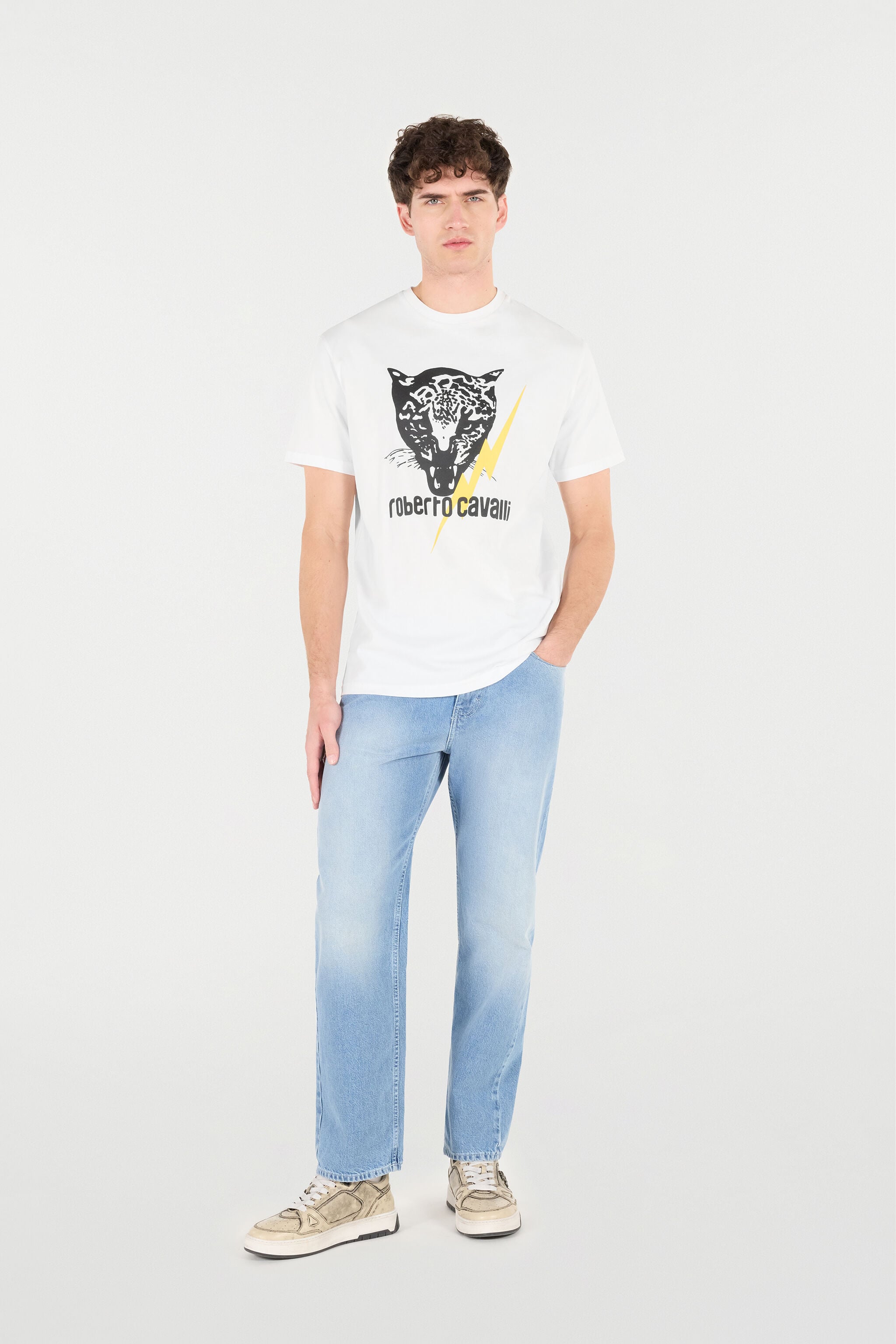 RC T-Shirt With Lightning Bolt And Jaguar WHITE POT60B-JD060