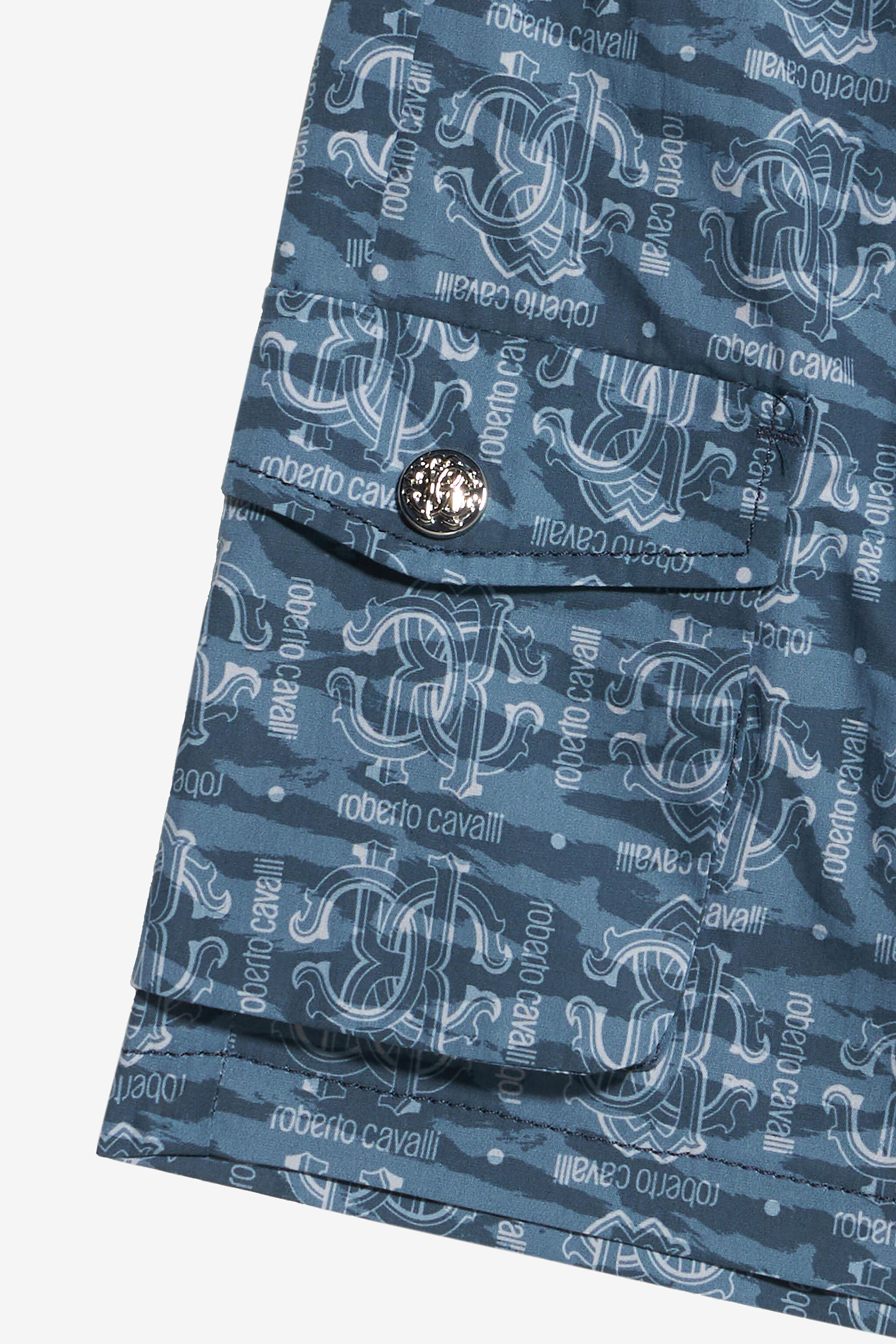 JU Cotton Shorts With All-Over Print JU Cotton Shorts With All-Over Print Blue UJT209-7MO44