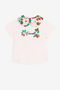 JU Butterfly And Strawberry-Embroidered Top Pink QJT701-JV025