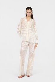 RC Trousers With Ray Devoré Print WHITE XKT201-FXI15