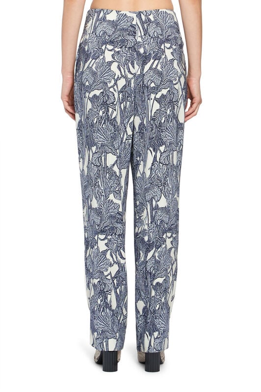 RC Iris print straight leg trousers RC Iris print straight leg trousers IVORY/DARK NAVY HQT211-ORM05