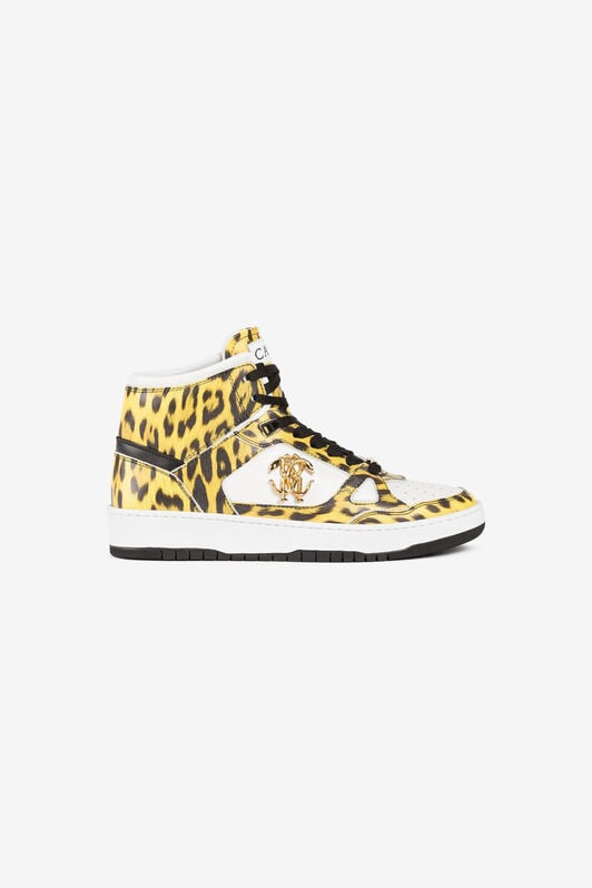 RC Animal-print hi-top basketball sneakers RC Animal-print hi-top basketball sneakers Yellow QKS160-PZA79