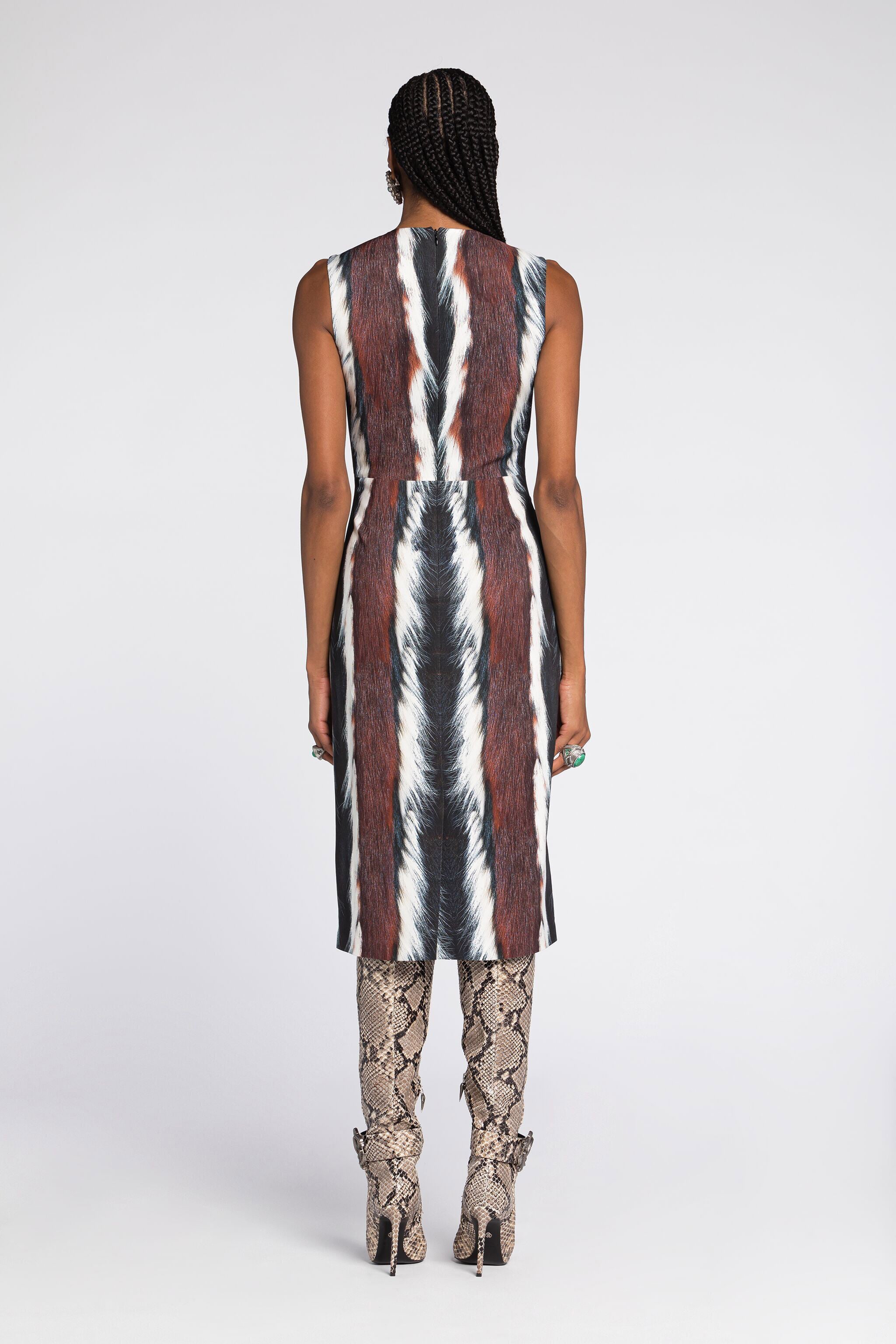 RC Kleid mit Animal-Print RC Kleid mit Animal-Print Dunkelbraun/Weiß RKT143-ORH05