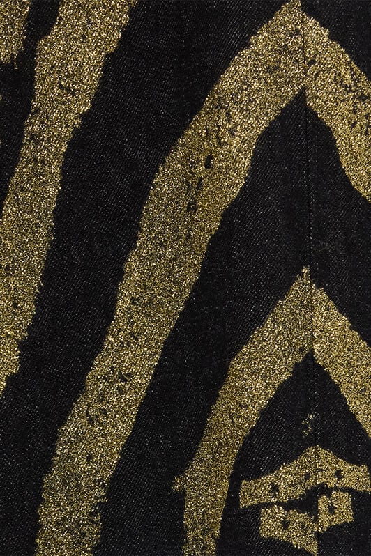 RC Jeans With Zebra Print On Side RC Jeans With Zebra Print On Side Black/Gold UKJ207-KON84