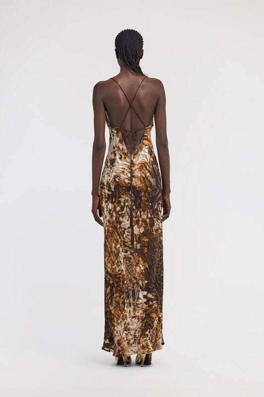 RC Appaloosa Print Slip Dress RC Appaloosa Print Slip Dress Brown TKT102-HEN08