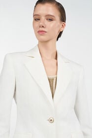 RC Cotton Jacquard Blazer with Leopard Print WHITE WQT405-CH090