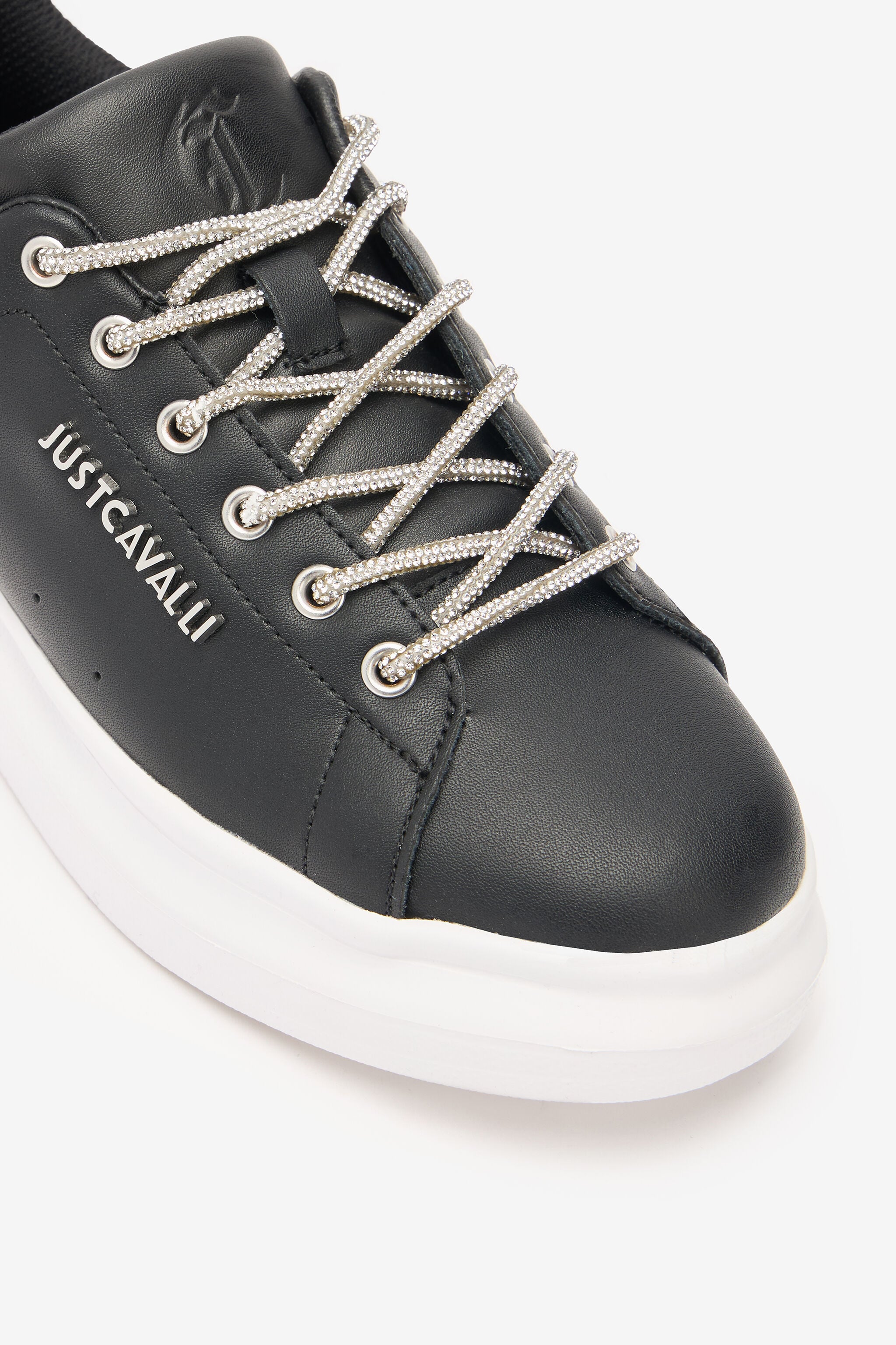 JC Lace-Up Sneakers With Rhinestones JC Lace-Up Sneakers With Rhinestones Black/White UFS030-UF352