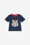 JU Cotton T-shirt with print NAVY VJT612-JD001