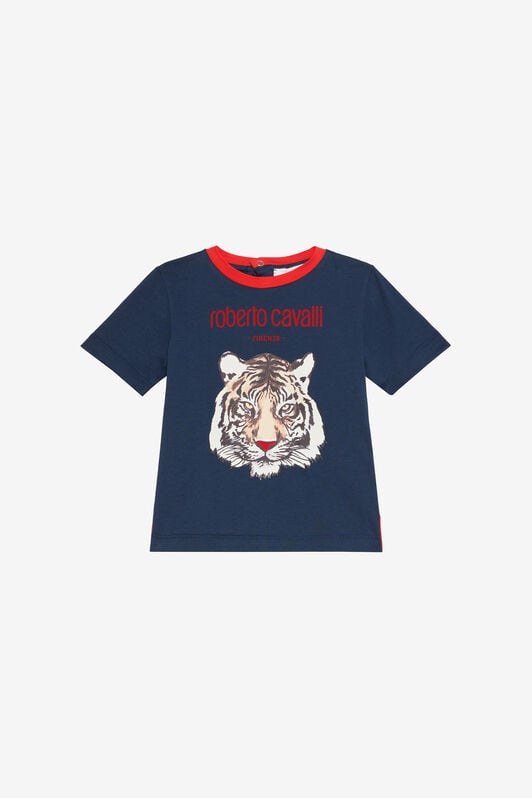 JU Cotton T-shirt with print JU Cotton T-shirt with print NAVY VJT612-JD001