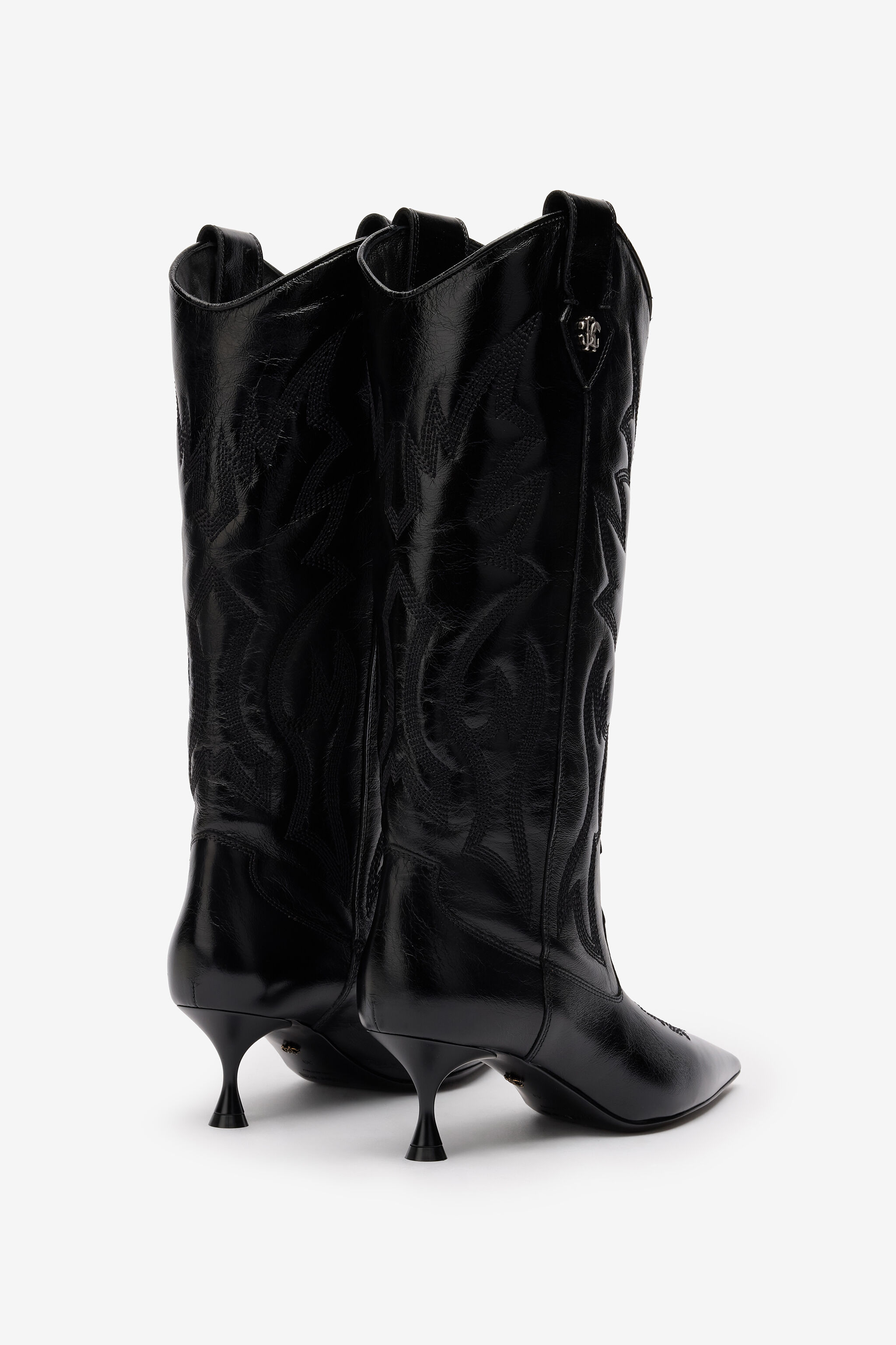 Boots With Quilted Motif in Black for Women | Roberto Cavalli®