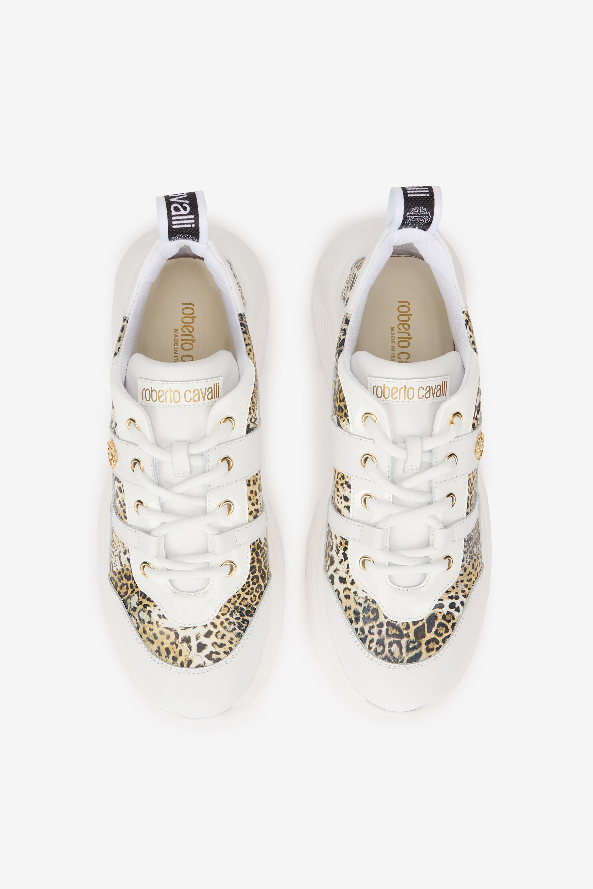 RC Sneakers Bianche e Leopardate Con Logo RC Sneakers Bianche e Leopardate Con Logo WHITE/JAGUAR QOS01G-PZO13