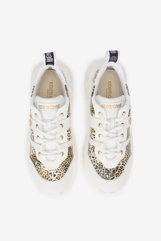 RC Sneakers Bianche e Leopardate Con Logo RC Sneakers Bianche e Leopardate Con Logo WHITE/JAGUAR QOS01G-PZO13