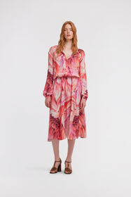 RC Long dress Plumage print Fuchsia SWT117-6DL71