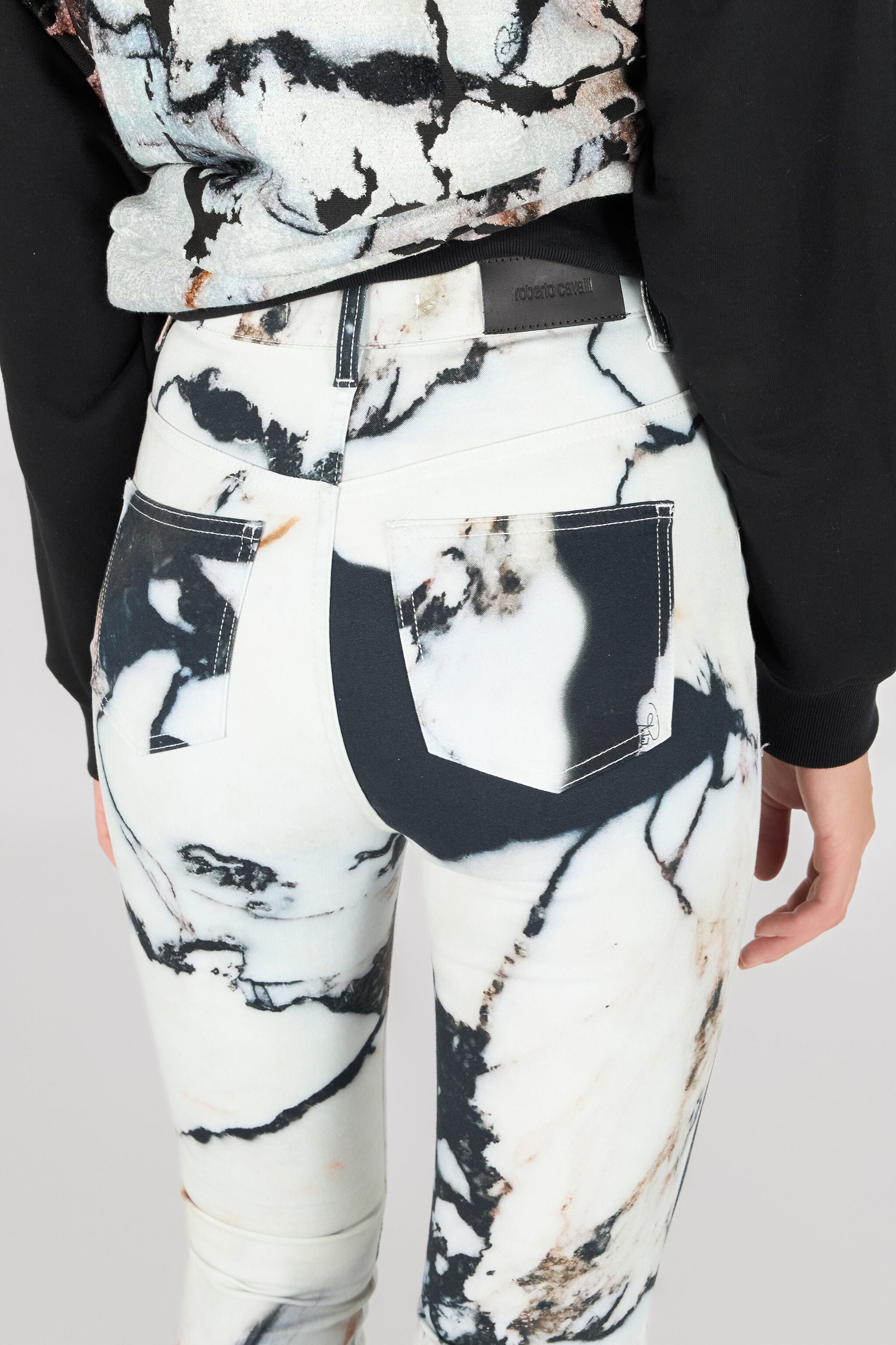 RC Skinny trousers with Marble print RC Skinny trousers with Marble print Black/White TWJ233-TIN18