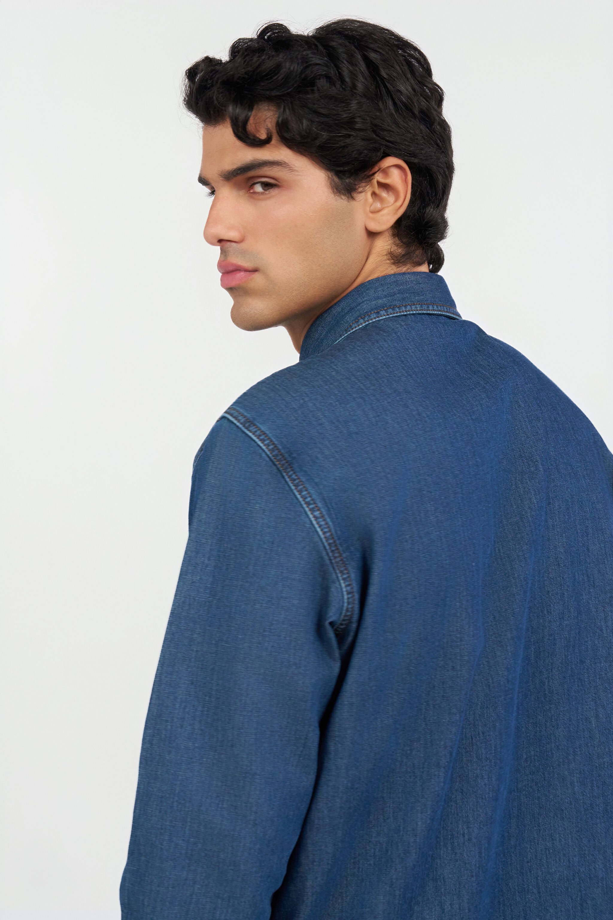 RC Denim Shirt with Monogram RC DARK BLUE QOJ70C-DLO04